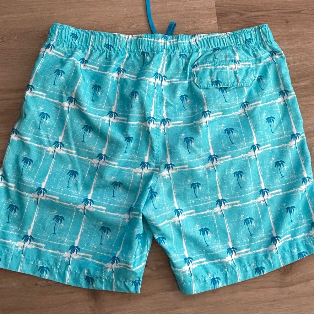 Men's Blue Palm Tree Swim Shorts